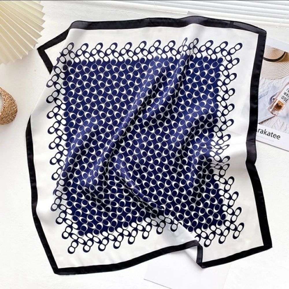 Miss Melody Blue Women Twill Square Scarf/Shawl - Picture 6 of 6
